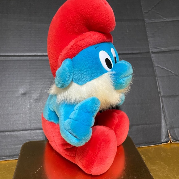 SMURF VTG 1996 PEYO PAPA MUSICAL SMURF PLUSH WORKS! PLAYS THEME SONG 12” SITTING - Picture 3 of 12